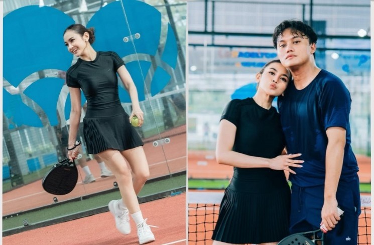 Gaya Sporty Mahalini & Rizky Febian Main Padel: Tubuh Ramping Sorotan