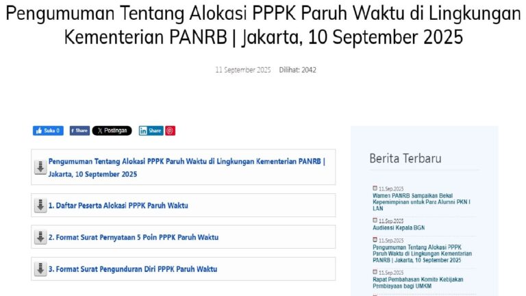 Pendaftaran PPPK Paruh Waktu: Daftar Peserta Lulus Tersedia
